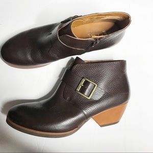 Kork Ease brown leather ankle boots buckle 9.5